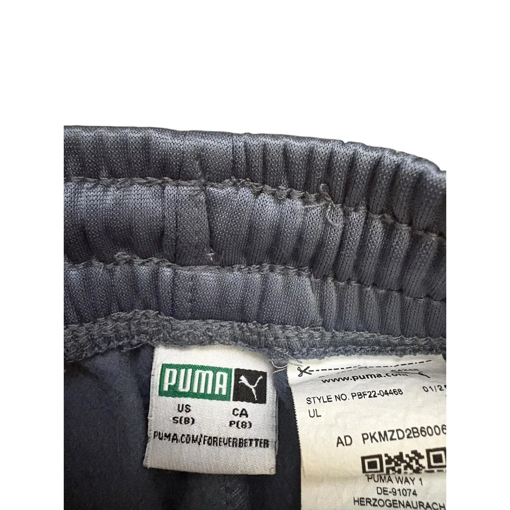 Puma Boys Jogger Sweatpants Youth S 8 Blue Slate Athletic Track Pants Logo As is